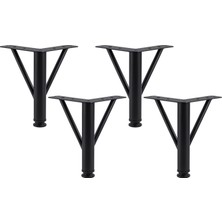 Uravas Store Üçgen 15 cm Siyah 4 Adet Metal Mobilya Ayağı Modern Koltuk Kanepe Dayanıklı Tv Ünite Ayağı Ayakları