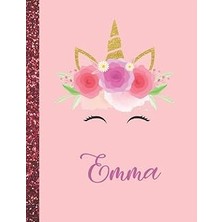 Uravas Store Emma: Emma Marble Size Unicorn Sketchbook Personalized White Paper For Girls And Kids To Drawing And Sketching Doodle Taking Note Size 8.5 x 11