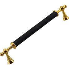 Uravas Store Melis (192 mm - 19.2 Cm) Siyah Gold Metal Mobilya Mutfak Çekmece Dolap Dolabı Kulbu Kulpu Kulpları