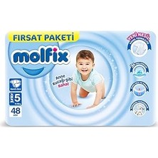 Uravas Store Molfix 3D Bebek Bezi, Junior 5 Beden, Fırsat Paketi 48 Adet