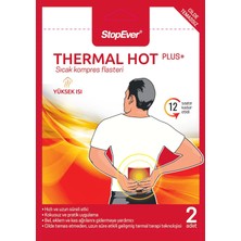 Uravas Store Stopever Thermal Hot Plus+ Isı Terapili Sıcak Kompres Flasteri – Kas ve Eklem Rahatlatıcı (2x2'li Paket) | 12 Saat Süren Ekzotermik Sıcaklık ile Hızlı Etki | Bel ve Sırt Ağrısı Için Isı Bandı