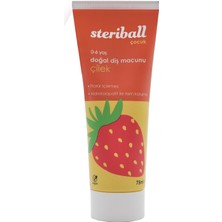 Uravas Store Steriball Doğal Diş Macunu Florürsüz 75 ml - Çilek Florür Içermez, Hidroksiapatit ile Tam Koruma, Vegan