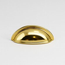 Uravas Store Çanak Kulp 64 mm Gold Altın Renk Metal Mobilya Çekmece Dolap Kapak Kulpu Modern Mutfak Kulpları