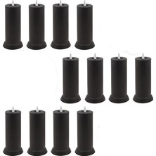 Uravas Store BADEM10 Mobilya Baza Metal Kanepe Koltuk Destek Ayağı M8 Civatalı Ince Diş Siyah Ayak 15 cm (12 Adet)