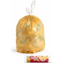 Uravas Store Cook Ekonomik Büzgülü Kokulu Çöp Torbası, Büyük Boy (Kavun) 65 x 70 cm (1 x 10 Adet)