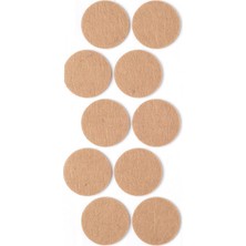 Uravas Store Kahverengi 10 Adet Yapışkanlı Sandalye, Masa, Koltuk Altı Parke Koruma Keçesi, Yuvarlak, 4,5 cm