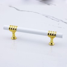 Uravas Store Eylül Mobilya Mutfak Dolabı Çekmece Dolap Kulpları Kapak Kulpu Kulbu Beyaz Altın 96 mm Metal Kulp