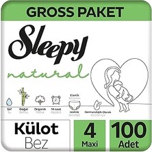 Uravas Store Sleepy Natural Külot Bez, 4 Beden, Maxi, 100 Adet