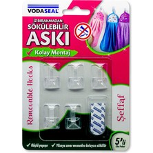 Uravas Store Vodaseal 53.01.056 5'li Iz Bırakmayan Askı, Şeffaf