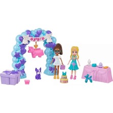 Uravas Store Polly Pocket™ Polly™ Doğum Günü Partisi Paketi Polly Pocket Doğum Günü Partisi Paketi, Bebek ve Evcil Hayvan Oyun Seti, Moda ve Yiyecek Temalı Aksesuarlar, Seyahat Oyuncağı JCC33