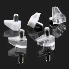 Uravas Store BADEM10 Raf Pimi Şeffaf Cam Ahşap Metal Raf Tutucu Çivisi Mobilya Dolap Pimi (50 Adet)
