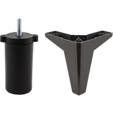Uravas Store BADEM10 Sedir 6'lı Set Mobilya Tv Ünitesi Çekyat Koltuk Kanepe Destek Ayağı 12 cm Siyah Baza Ayak M8 Destek