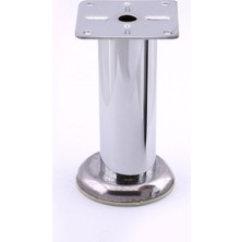 Uravas Store Tablalı Krom 10 cm Metal Gümüş Mobilya Ayağı Modern Koltuk Kanepe Dayanıklı Tv Ünite Ayağı Ayakları