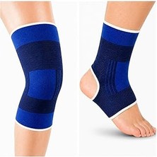 Uravas Store Ortopedik Dizlik ve Ayak Bilekliği Seti, Elastik Kompresyon Bandaj, Spor ve Günlük Kullanım Için Destekleyici Diz ve Ayak Bileği Koruyucu, Nefes Alabilir Esnek Tasarım
