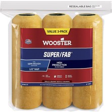 Uravas Store Wooster Fırça Mini-Halojen R740 – 9 Super/fab Roller, 1/2 Inç Nap, 3'lü Paket, 9 Inç