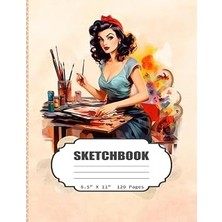 Uravas Store Sketchbook: Beautiful Vintage Girl Artist Sketch Book For Girls, Kids, Teens, Adults Artist Notebook/journal For Drawing, Writing, Sketching Or ... Paper, 120 Pages, 8.5X11 (Blank Drawing Book)
