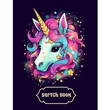 Uravas Store Sketch Book: A Cute Unicorn, Beautiful, Pastel Color, Cute, Wink Glitter Background , Vivid Color, Cover Design, 8.5X11 Artist Notebook For Kids, ... Writing, Doodling, And Coloring, 120 Pages