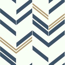 Uravas Store Rm Studıo Chevron Blue Stripe Peel & Stick Duvar Kağıdı