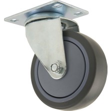 Uravas Store Dönebilen Üst Plakalı Tpr Kauçuk Teker Tekerleği - 4-Inç - 250 Lb. Yük Kapasitesi - Hastanelerde, Yemek Servisi ve Diğer Kurumsal Uygulamalarda Kullanım Için Işaretsiz