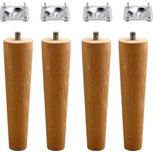 Uravas Store 4'lü Set Ahşap 12 cm Mobilya Koltuk Kanepe Sehpa Masa Ayağı Ayakları M8 Civatalı Bağlantı Aparatlı