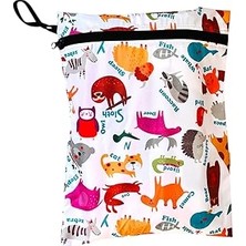 Uravas Store Yorni Zoo Su Geçirmez Bebek Kirli Bez Kıyafet Islak Mayo Çantası 43X46 cm