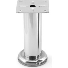 Uravas Store Tablalı Krom Metal 12 cm Gümüş Mobilya Ayağı Modern Koltuk Kanepe Dayanıklı Tv Ünite Ayağı Ayakları