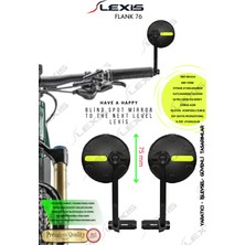 Lexis Flank 76 Ultra Optik Görüntü Geniş Bombeli Açı 2li-Bisiklet-Elektrikli Scooter-E Bike-Gidon Yan Aynası-Dikiz Aynası Bisiklet Aksesuarı Bisiklet Ayna