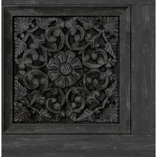 Uravas Store Inhome Carved Floral Siyah Peel And Stick Duvar Kağıdı, NHS6178