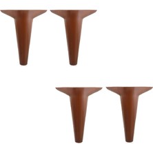 Uravas Store BADEM10 4 Adet Aspen Lüks Mobilya Kanepe Sehpa Puf Koltuk Ayağı 18 cm Kahverengi Ahşap Desenli Baza Ayak