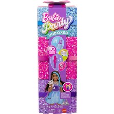 Uravas Store Barbie Parti Paketi Bebek ve Aksesuarlar, Muhteşem Parti Serisi, Renk Değişimi Dahil 10 Sürpriz, Mor Renk ve Işıltı Teması, JFY66