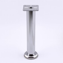 Uravas Store Tablalı Metal 20 cm Krom Gümüş Mobilya Ayağı Modern Koltuk Kanepe Dayanıklı Tv Ünite Ayağı Ayakları