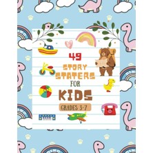 Uravas Store Story Starters For Boys: Creative Writing Prompts | 8.5 x 11 In | 49 Story Pages | Creativity Gift For Kids | Cute Cartoon Pink Dinosaur In The Jurassic Pattern Cover