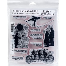 Uravas Store Tim Holtz - Stampers Anon Cling Rbbr Damga Seti Teorileri, Çok Renkli, Tek Boyut