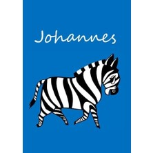 Uravas Store Individualisiertes Malbuch / Notizbuch / Tagebuch - Johannes: Zebra - A4 - Blanko - Blau