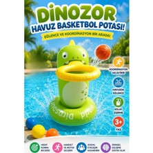 Uravas Store Maytoyseğlenceli Şişme Dinozor Havuz Basketbol Potası Koordinasyon Geliştirici Çocuk Su Oyuncağı