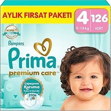 Uravas Store Prima Bebek Bezi Premium Care 4 Numara 126 Adet Aylık Fırsat Paketi