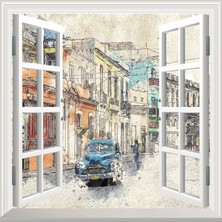 Uravas Store Pencere Poster Duvar Kağıdı Küba Yapışkanlı Sticker