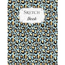 Uravas Store Sketch Book: Animal Print | Sketchbook | Scetchpad For Drawing Or Doodling | Notebook Pad For Creative Artists | #7 | Blue Black Gold