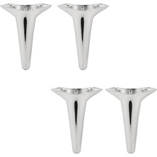 Uravas Store BADEM10 4 Adet Aspen Lüks Mobilya Kanepe Sehpa Puf Koltuk Ayağı Krom Baza Ayak 18 cm
