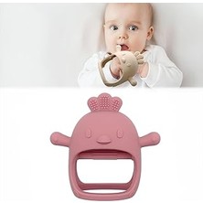 Uravas Store Meleni Baby Silikon Bebek Diş Kaşıyıcı - Diş Kaşıma Eldiveni Yenidoğan Dişlik Pembe