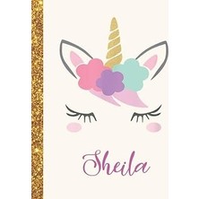 Uravas Store Sheila: Sheila Unicorn Personalized Black Paper Sketchbook For Girls And Kids To Drawing And Sketching Doodle Taking Note Marble Size 8.5 x 11