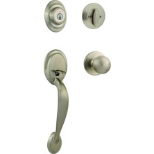 Uravas Store Kwikset Dakota Single Cylinder Handleset With Polo Knob Featuring Smartkey In Satin Nickel