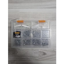 Uravas Store 316 Parça Sunta Vida Seti – 12 Çeşit Vida, Dübel ve Pul Dahil, Organizer Kutulu, Ahşap & Duvar Montaj Seti