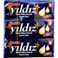 Uravas Store Ülker Yıldız Damla Sakızı Aromalı Şekersiz Stick, 7 Gr, 3'lü Paket