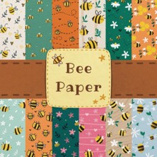 Uravas Store Independently Published Bee Paper: Buzzing With Creativity: Discover The Sweetest Bee-Themed Paper Collection - Handmade Double-Sided And Original Patterns - Size 8.5 x 8.5