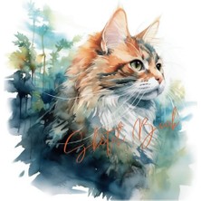 Uravas Store Independently Published Sketchbook: Watercolor Cat Sketchbook Cover Gift 8.5 * 8.5 Inches, 120 Pages, Large Size, Glossy Cover, Kids Adult Teen, Who Love Cat