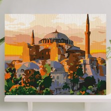 Uravas Store Palmiye Hobi Sanat Sayılarla Boyama Tuval Seti Fırça Boya Dahil (Çıtalı) 40X50 cm - Ayasofya