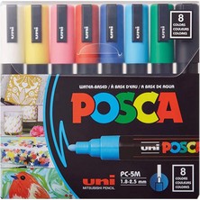Uravas Store Posca Full Set 8 Akrilik Boya Kalemi Ters Çevrilebilir Orta Uçlu Kalem Uçları, Posca Kalemleri Kaya Boyama, Kumaş, Cam Boya, Metal Boya ve Grafiti Için Akrilik Boya Işaretleyicileridir