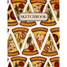 Uravas Store Pizza Sketchbook: Journal For Artist Drawing Blank Paper Pad 8.5" x 11" - Notebook 100 Pages Blank Paper Book For Sketching Painting Doodling Books | Large Unlined Sketch Book Soft Cover