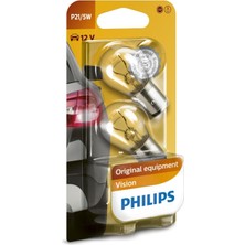 Uravas Store Philips Vision P21/5W Stop ve Fren Ampulü, 12V BAY15D, 2'li Paket